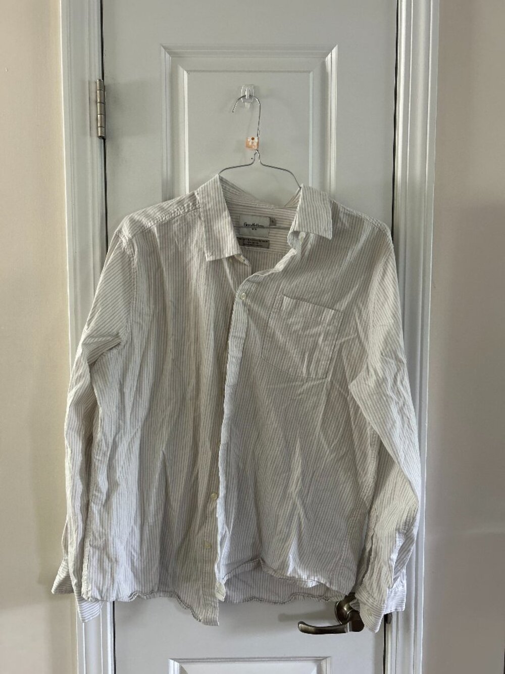 Goodfellow Men's Tan & White Button Up